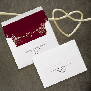 Romantic Burgundy Wedding Envelope