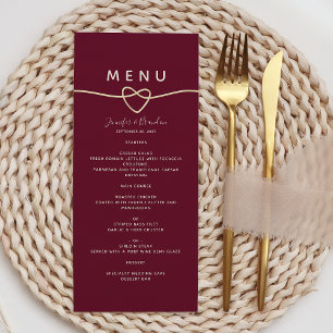 Romantic Burgundy Wedding Menu