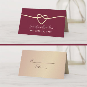 Romantic Burgundy Wedding Place Card