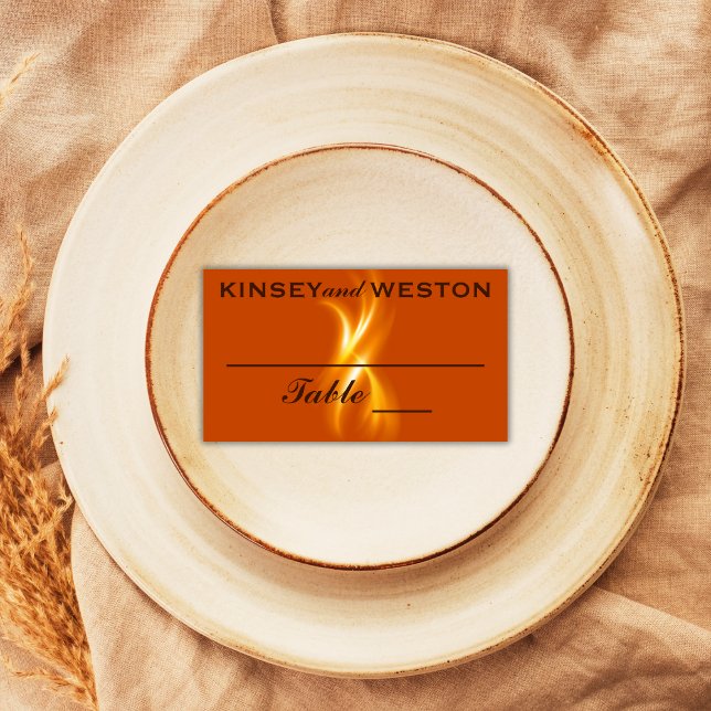Romantic Burning Flame Wedding Place Card (Creator Uploaded)