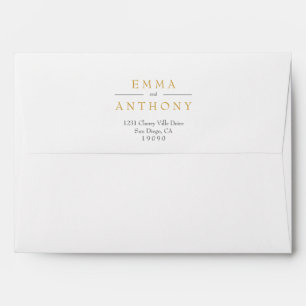 Romantic Butter Yellow Floral Watercolor Wedding Envelope