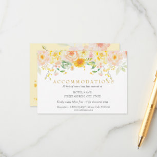 Romantic Butter Yellow Floral Wedding Enclosure Card