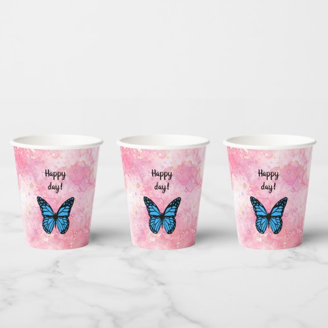 romantic butterfly dream paper cups (Multi)