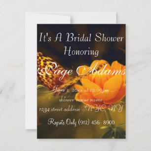 Romantic Butterfly Rose Blossoms Bridal Shower Invitation