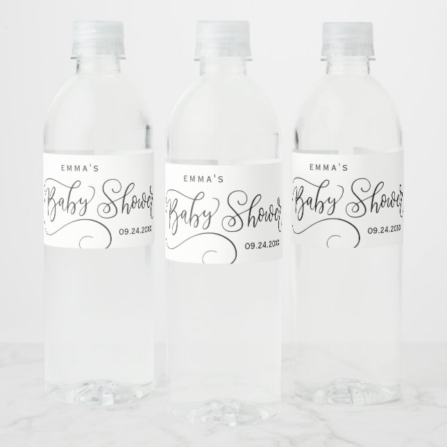 Romantic Calligraphy Bridal Water Label (Bottles)