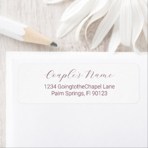 Romantic Calligraphy Burgundy Return Address Return Address Label