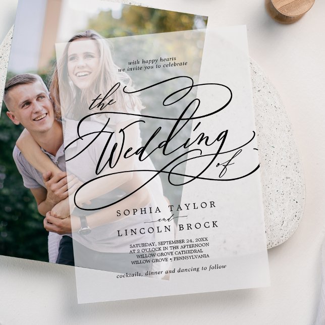 Romantic Calligraphy Fancy Elegant Classic Wedding Vellum Invitations (Romantic Calligraphy Fancy Elegant Classic Wedding Vellum Invitations)