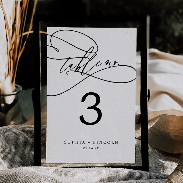 Romantic Calligraphy | Flourish 5x7" Table Number (Creator Uploaded)