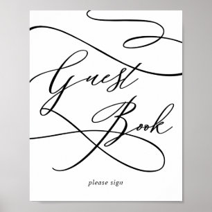 Romantic Calligraphy   Flourish Guest Book Sign