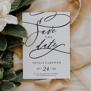 Romantic Calligraphy Flourish Save The Date