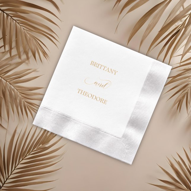 Romantic Calligraphy Flourish Wedding Foil Napkins (Creator Uploaded)