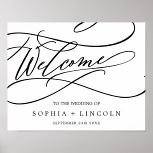 Romantic Calligraphy   Flourish Welcome Wedding Poster