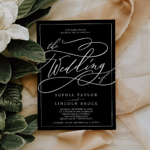 Romantic Calligraphy   Frame Black The Wedding Of Invitation