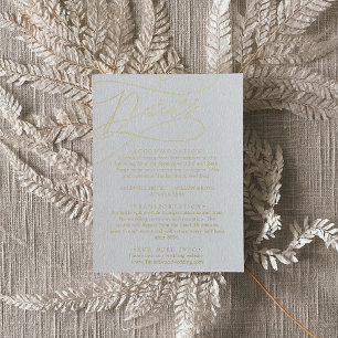 Romantic Calligraphy Gold Foil Details Card