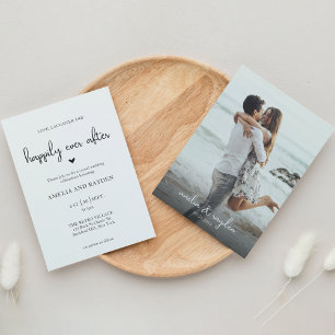 Romantic Calligraphy Happily Ever After Wedding Invitation
