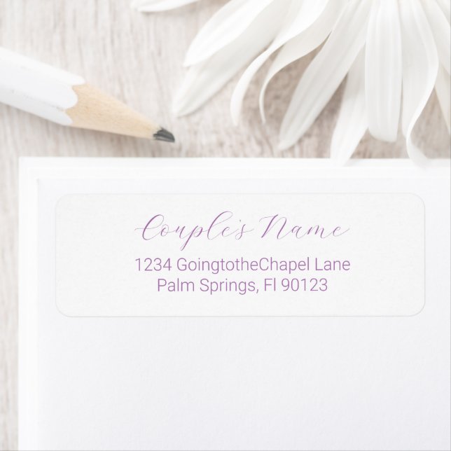 Romantic Calligraphy Lavender Return Address Return Address Label (Insitu)