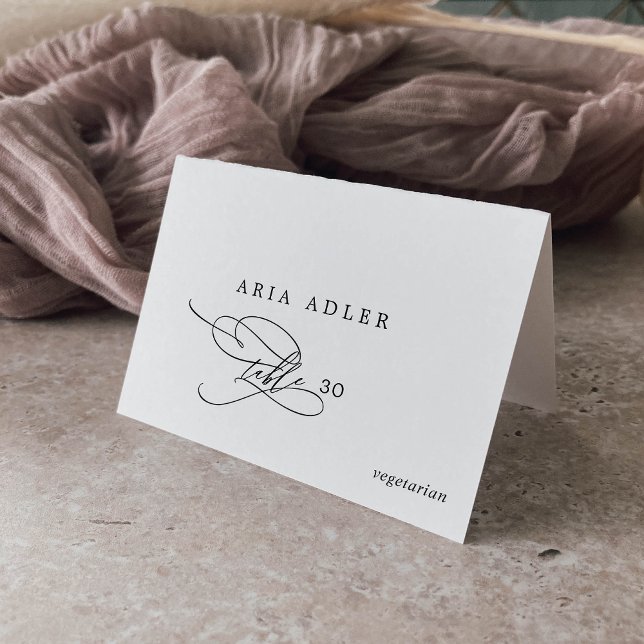 Romantic Calligraphy Menu Option Place Cards (Creator Uploaded)