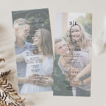 Romantic Calligraphy Monogram Photo Wedding Program<br><div class="desc">This romantic calligraphy monogram photo wedding program is perfect for a simple wedding. The modern classic design features fancy swirls and whimsical flourishes with gorgeous elegant hand lettered typography. Include the couples initials, the names of the couple, the wedding date and location, thank you message, order of service, wedding party...</div>
