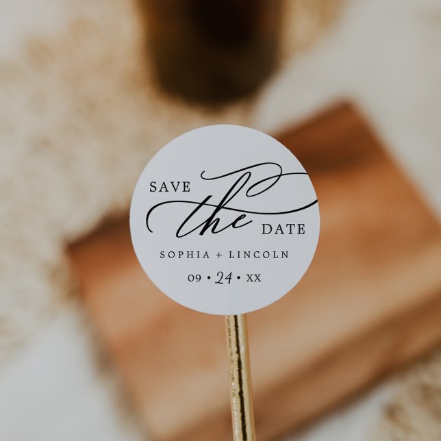 Romantic Calligraphy Names Save the Date Sticker (Creator Uploaded)