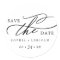 Romantic Calligraphy Names Save the Date Sticker