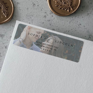 Romantic Calligraphy Photo Return Address Label