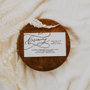 Romantic Calligraphy Private Wedding Ceremony Card