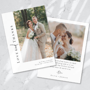 Romantic Calligraphy Script Multiple Photo Wedding Thank You Card