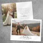 Romantic Calligraphy Script Photo Wedding Thank You Card<br><div class="desc">🎉💍❤️ Thank friends and family for joining you and celebrating your Big Day with this modern photo wedding thank you card. The card has an editable message on the back.</div>