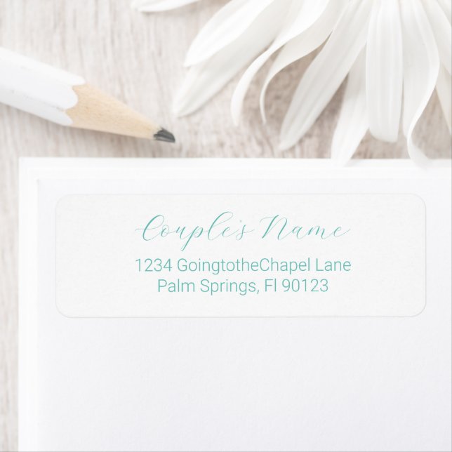 Romantic Calligraphy Teal Return Address Label (Insitu)