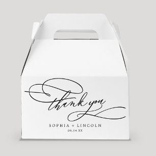 Romantic Calligraphy Thank You Wedding Favour Box