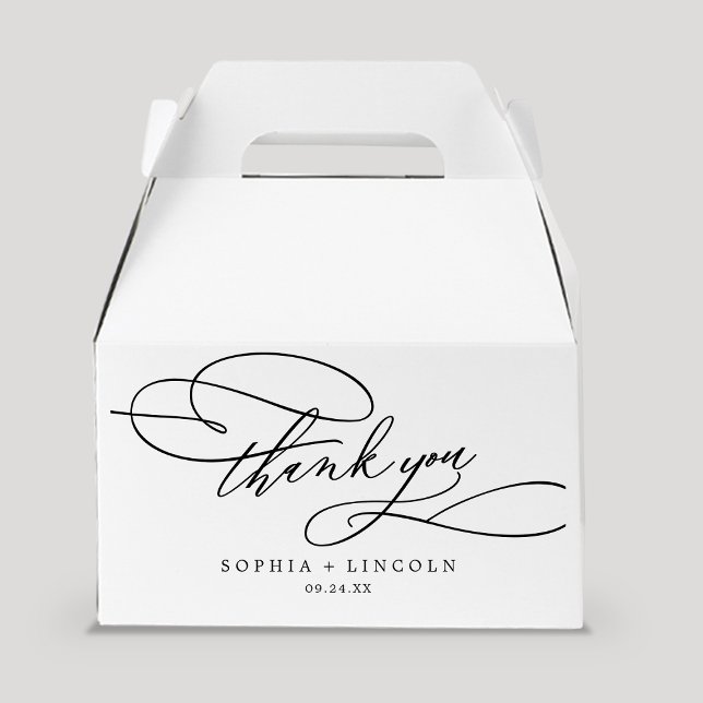 Romantic Calligraphy Thank You Wedding Favour Box (Creator Uploaded)