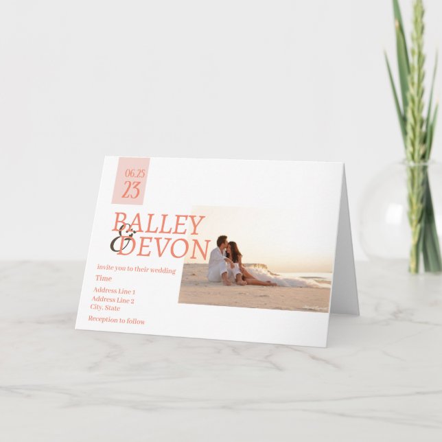 Romantic Calligraphy The Wedding Invitation (Front)