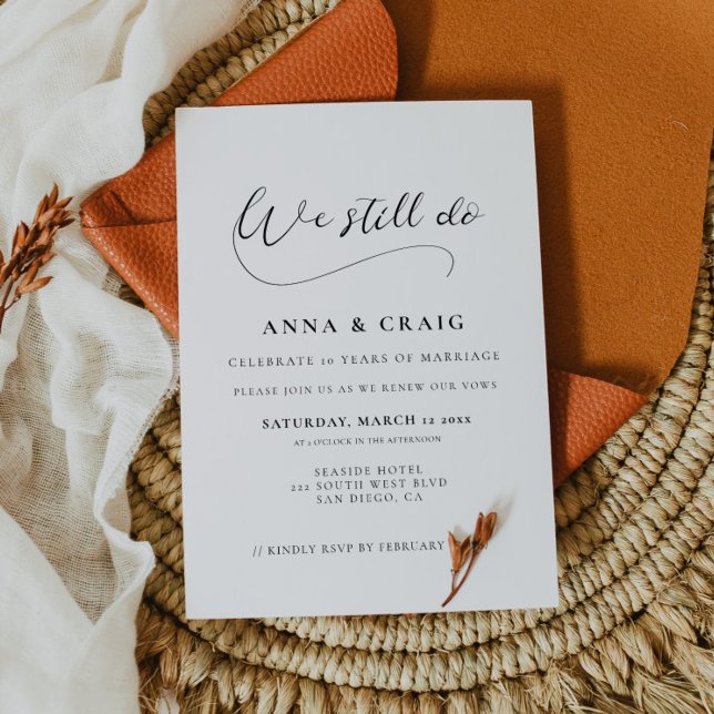 Romantic calligraphy We still do Vow renewal Invitation (Creator Uploaded)