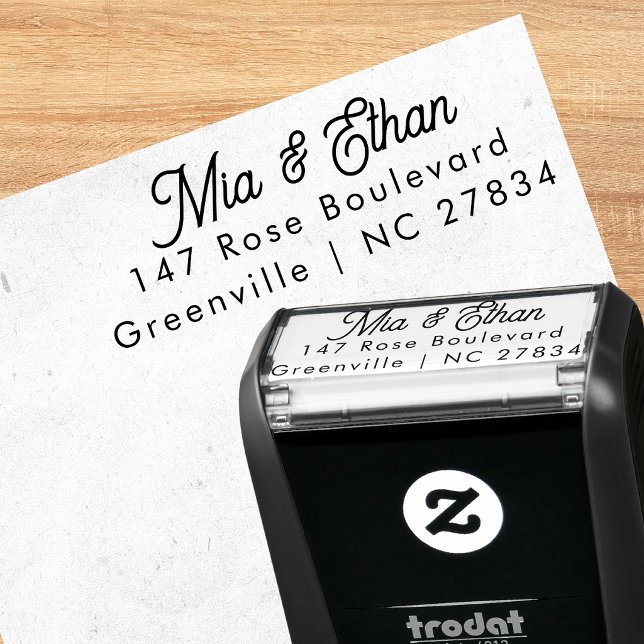 Romantic Calligraphy Wedding Address Stamp (Creator Uploaded)