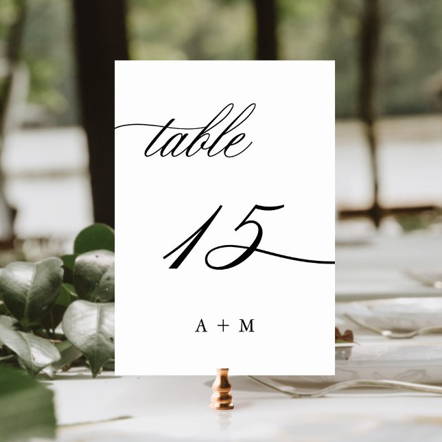 Romantic Calligraphy Wedding Number 15, Table Number (Creator Uploaded)