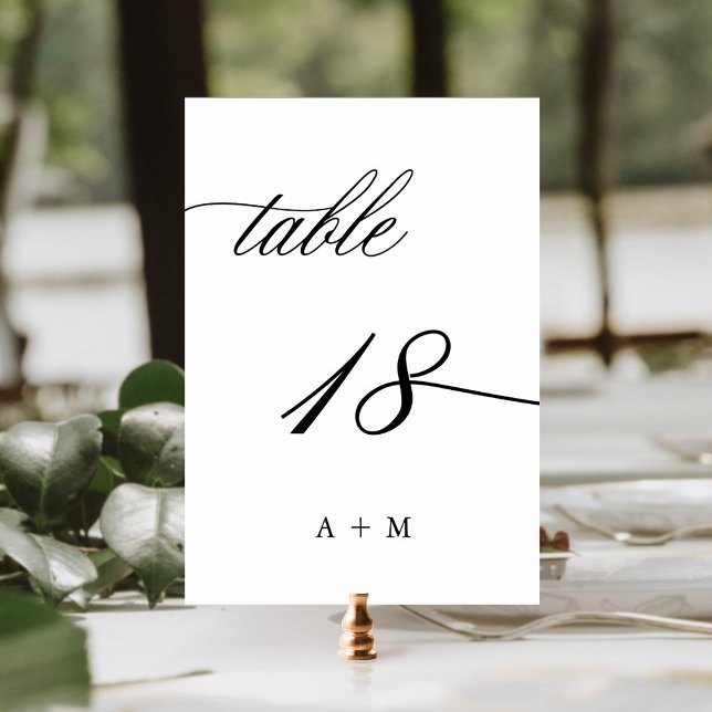 Romantic Calligraphy Wedding Number 18, Table Number (Creator Uploaded)