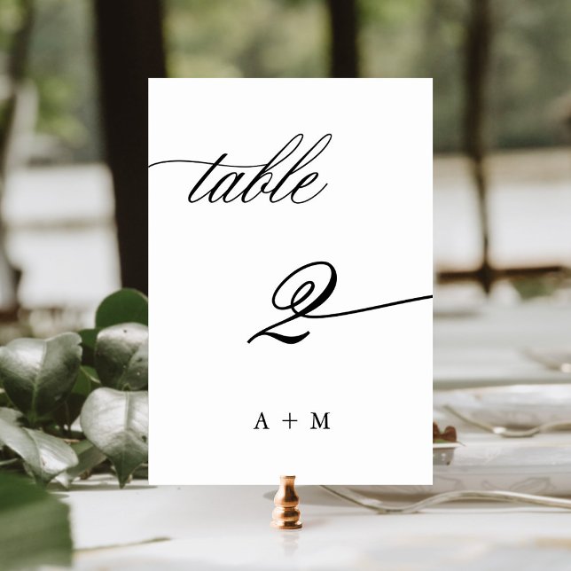 Romantic Calligraphy Wedding Number 2,  Table Number (Creator Uploaded)
