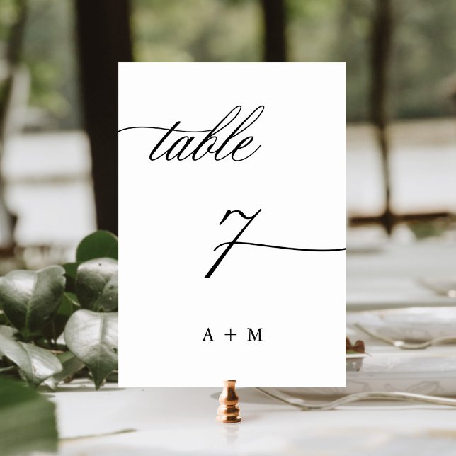 Romantic Calligraphy Wedding Number 7, Table Number (Creator Uploaded)