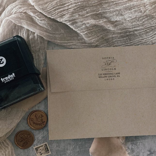 Romantic Calligraphy Wedding Self-inking Stamp (Creator Uploaded)