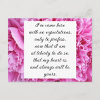 Romantic Candy Pink Floral Jane Austen Love Quote