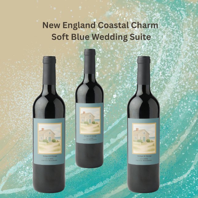 Romantic Cape Cod Coastal destination Wedding Wine Label (Creator Uploaded)