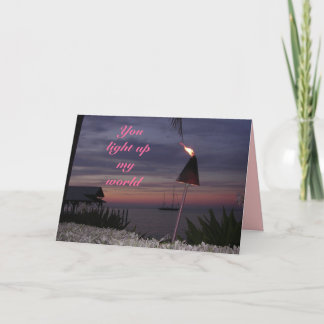 romantic card - You light up my world
