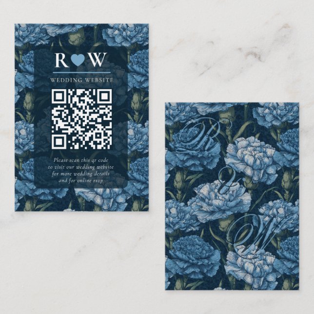 Romantic Carnation Accent Traditional Wedding Enclosure Card (Front/Back)