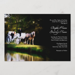 Romantic Carriage Horse Wedding Invitation