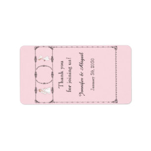 Romantic Cartoon Brides Wedding Lip Balm Label