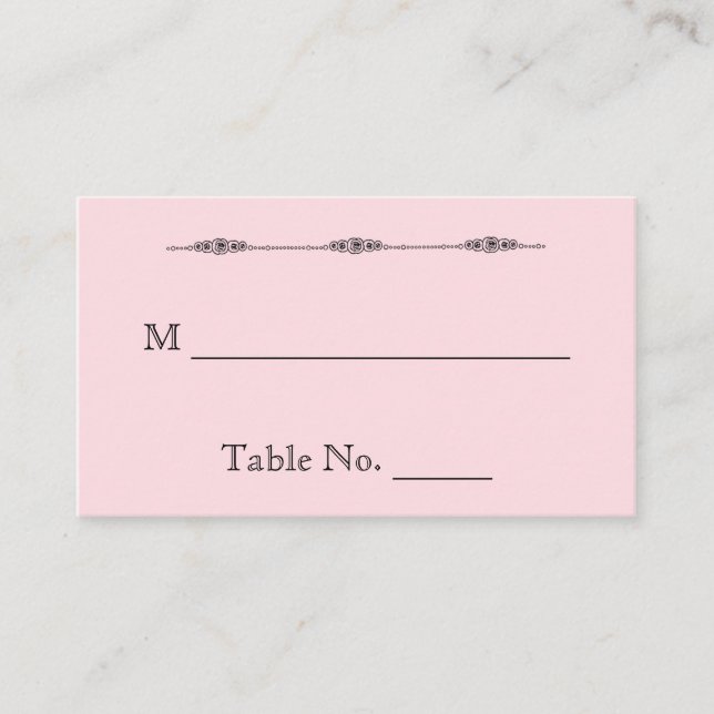 Romantic Cartoon Brides Wedding Place Cards (Front)