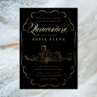 Romantic Castle Fantasy Quinceañera Gold