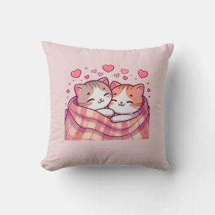 Romantic Cats, Happy Valentines Day Cushion