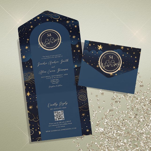 Romantic Celestial Wedding All In One Invitation (Creator Uploaded)