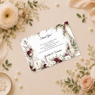 Romantic Cello Garden Elegance Wedding Thank You Card
